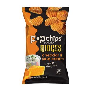 Popchips Potato Ridges Cheddar and Sour Cream Chips